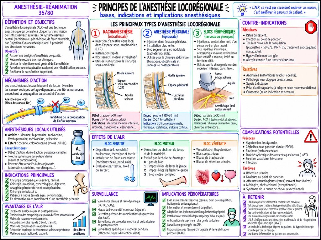 Principes de l'anesthésie locorégionale — Bases, indications et implications anesthésiques