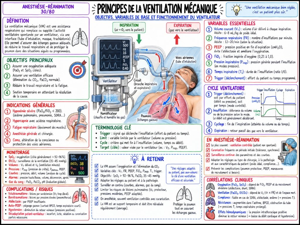 Principes de la ventilation mécanique — Objectifs, variables de base et fonctionnement du ventilateur