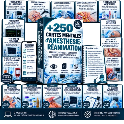 Pack de +250 Cartes Mentales d’Anesthésie-Réanimation